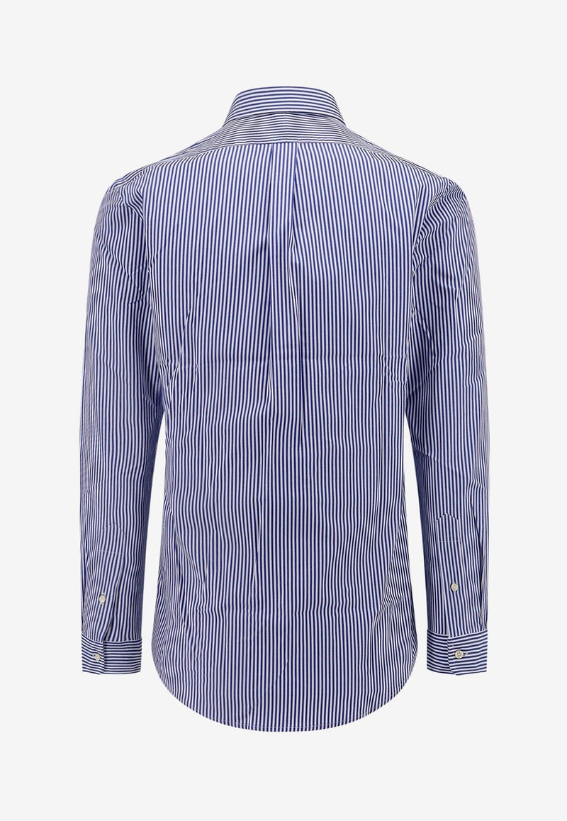 Polo Ralph Lauren Embroidered Logo Striped Shirt Blue 710928254_008_Blue_29846446