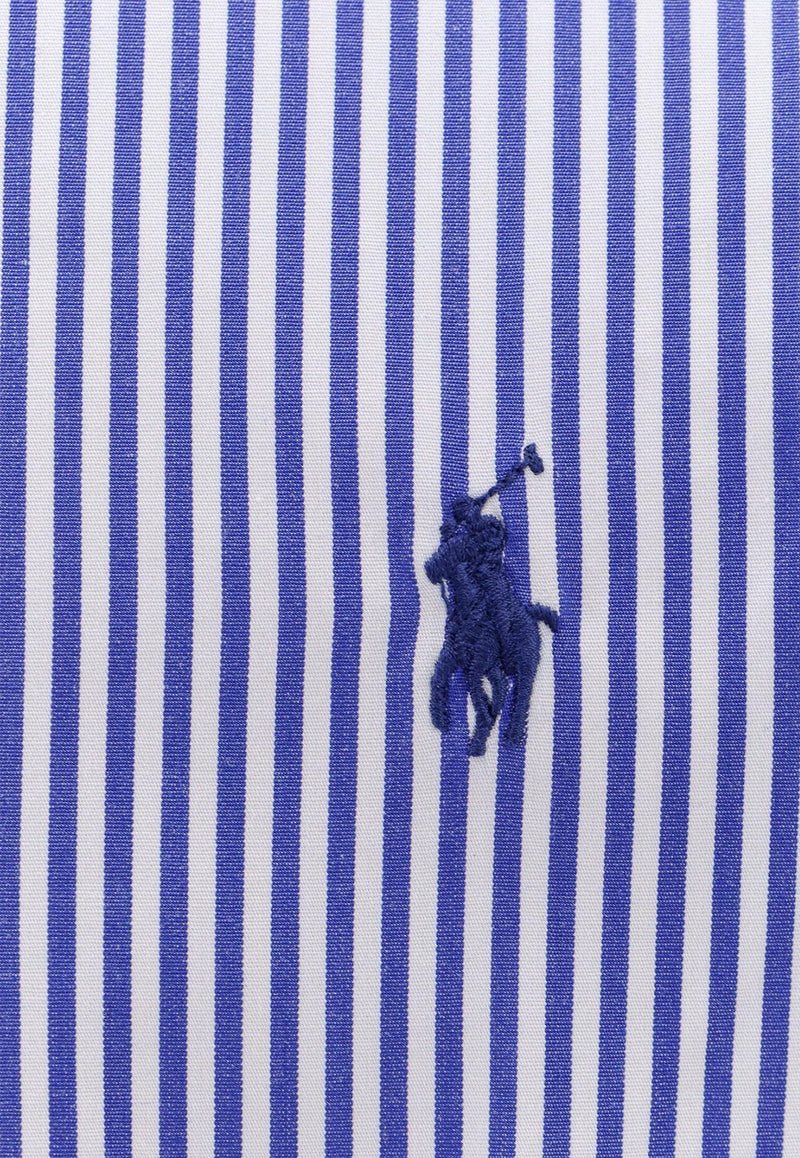 Polo Ralph Lauren Embroidered Logo Striped Shirt Blue 710928254_008_Blue_29846446