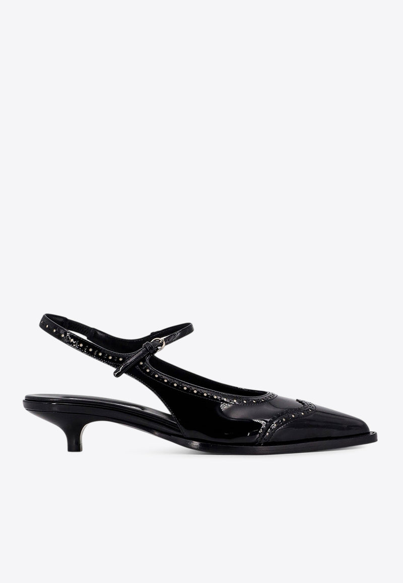 Miu Miu 35 Studded Leather Slingback Pumps Black 5I308E069_F057Z_Black_29850693