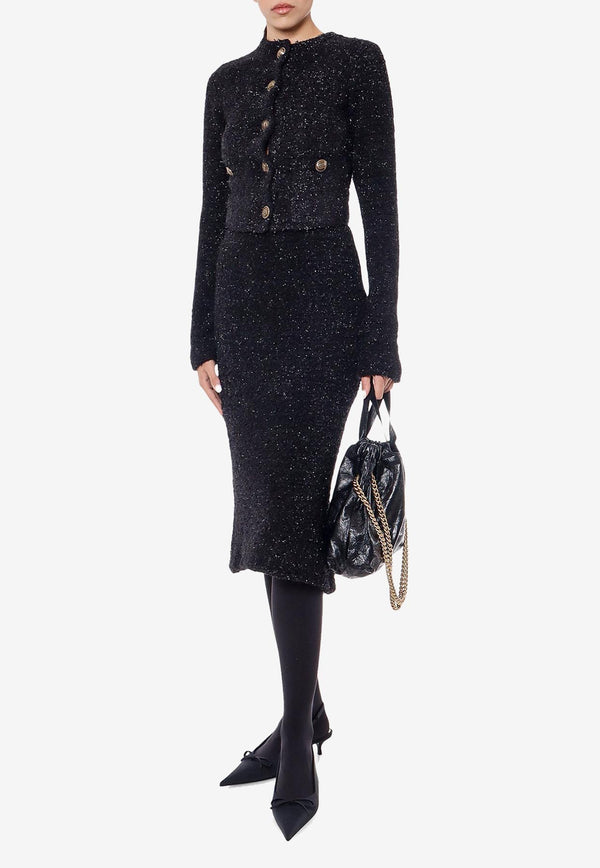 Balenciaga Knitted Tweed Cropped Cardigan Black 793604T3328_1000_Black_29843253