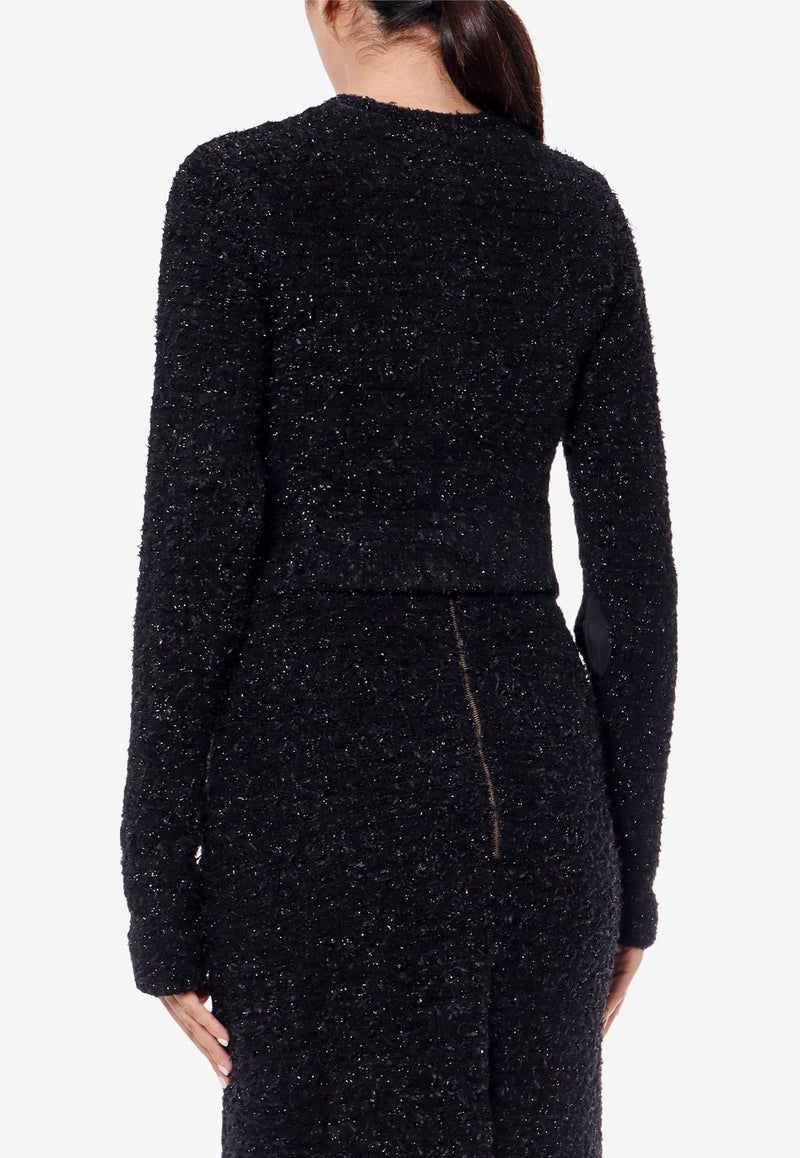 Balenciaga Knitted Tweed Cropped Cardigan Black 793604T3328_1000_Black_29843253