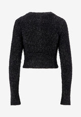 Balenciaga Knitted Tweed Cropped Cardigan Black 793604T3328_1000_Black_29843253