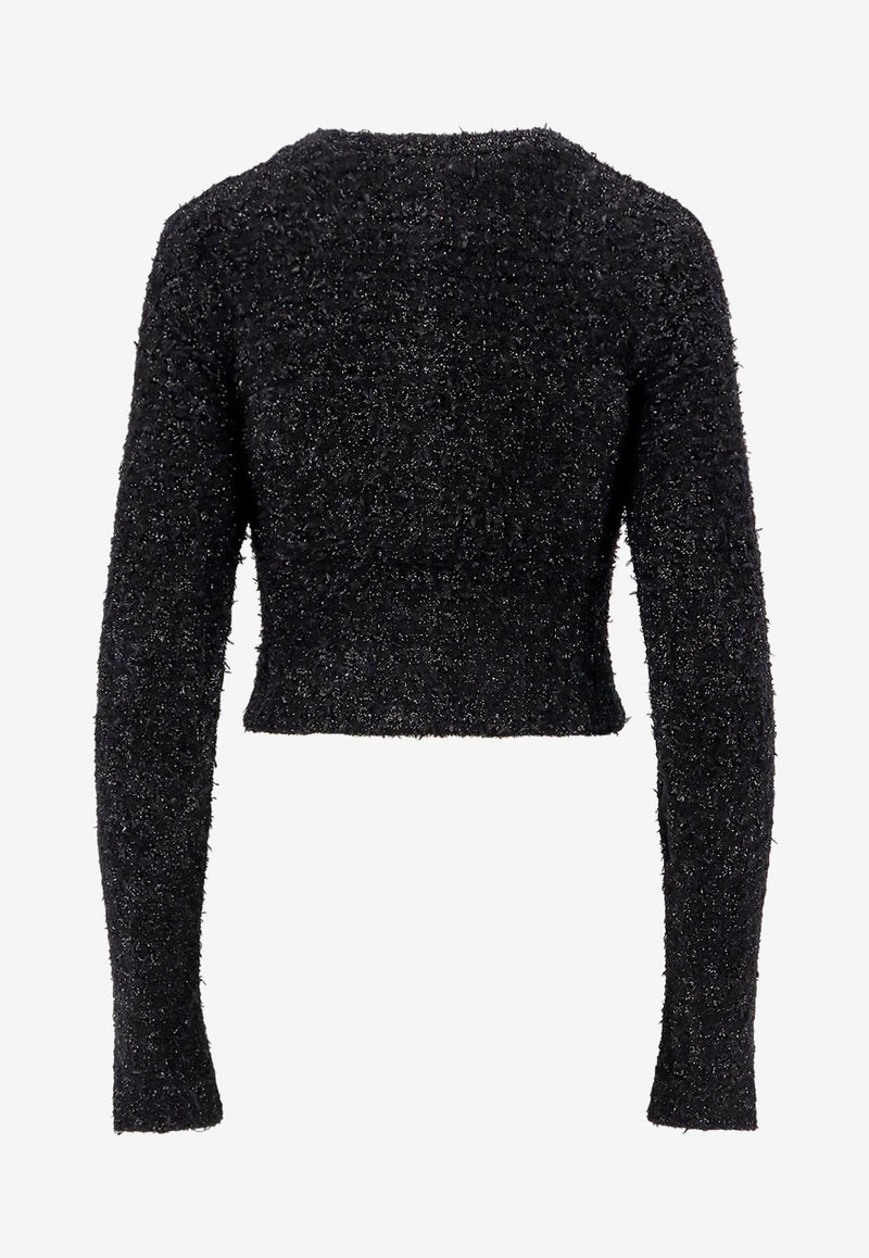 Balenciaga Knitted Tweed Cropped Cardigan Black 793604T3328_1000_Black_29843253