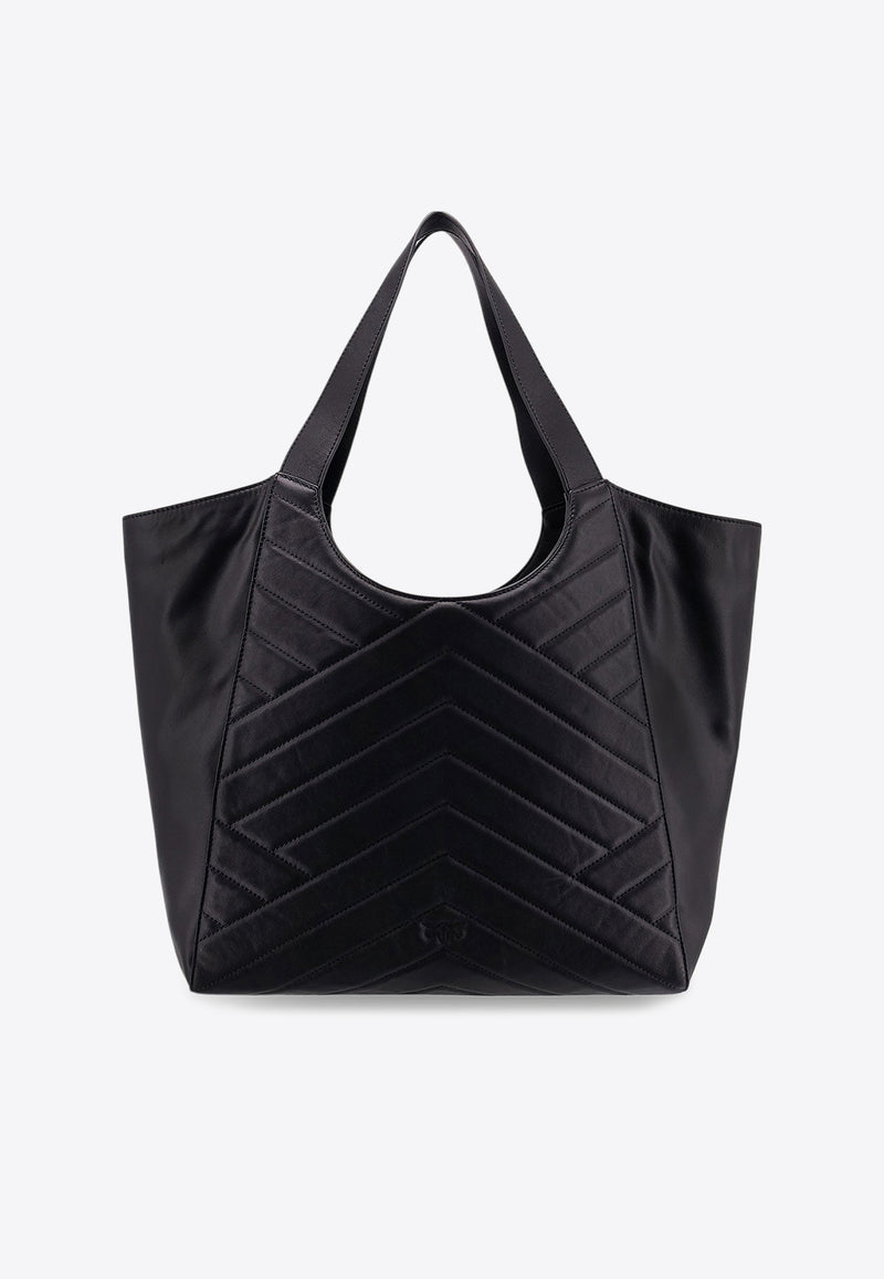 PINKO Quilted Leather Tote Bag Black 104536A2AO_Z99Q_Black_29848513