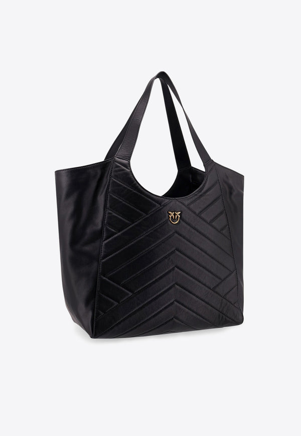 PINKO Quilted Leather Tote Bag Black 104536A2AO_Z99Q_Black_29848513