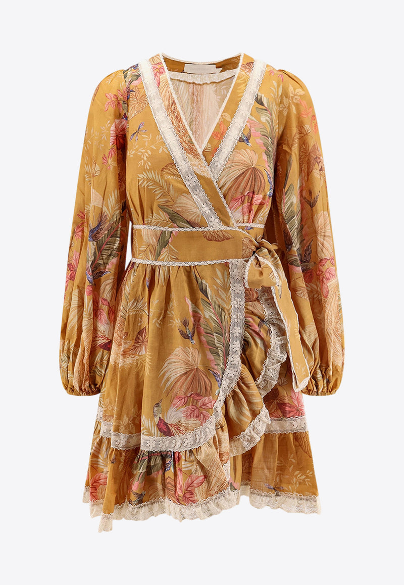 Zimmermann Ascension Frill Floral Mini Dress Mustard 3245DSS253MTDPFL_Mustard Palm Floral_29842239