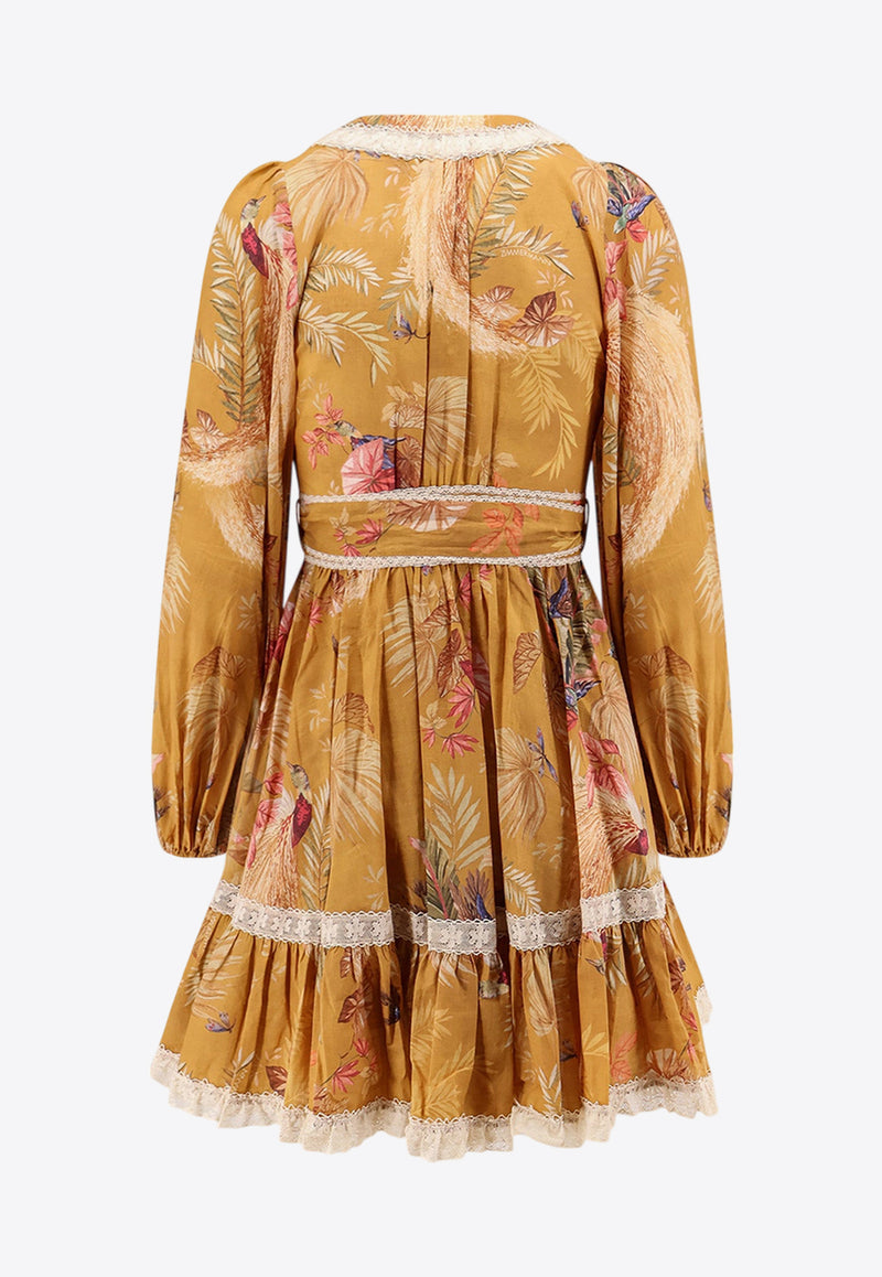 Zimmermann Ascension Frill Floral Mini Dress Mustard 3245DSS253MTDPFL_Mustard Palm Floral_29842239