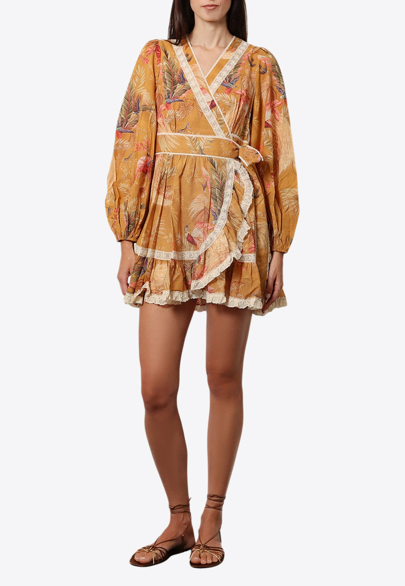 Zimmermann Ascension Frill Floral Mini Dress Mustard 3245DSS253MTDPFL_Mustard Palm Floral_29842239