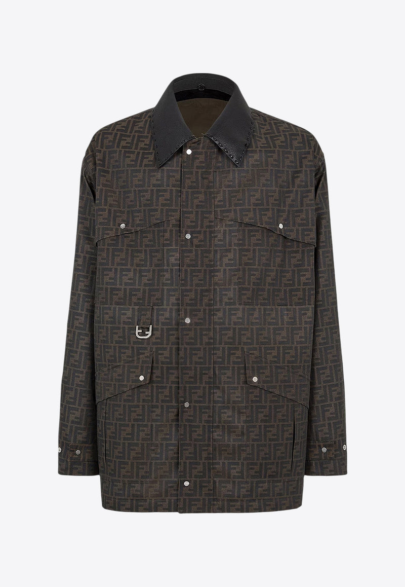 Fendi Single-Breasted FF Jacquard Jacket Brown FW1329ASCK_F1440_Brown_29851362