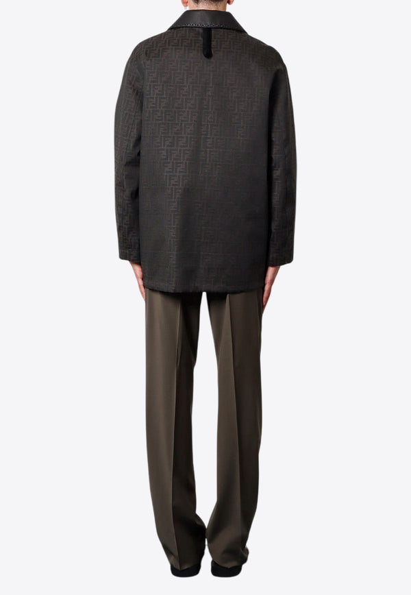 Fendi Single-Breasted FF Jacquard Jacket Brown FW1329ASCK_F1440_Brown_29851362