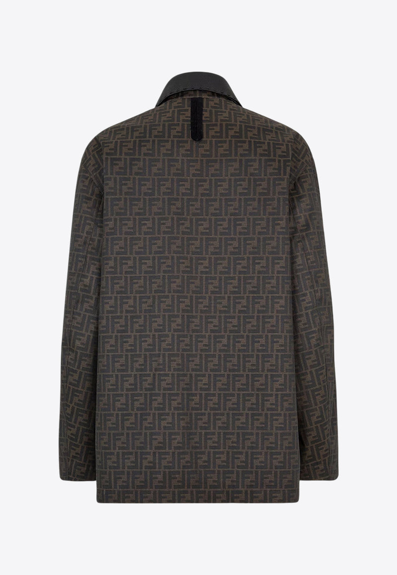 Fendi Single-Breasted FF Jacquard Jacket Brown FW1329ASCK_F1440_Brown_29851362