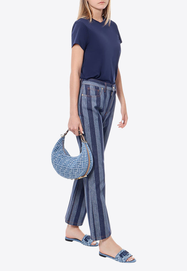 Fendi Logo Patch Striped Flared Jeans Blue FLP837AS8J_F0QB0_Blue_29853187