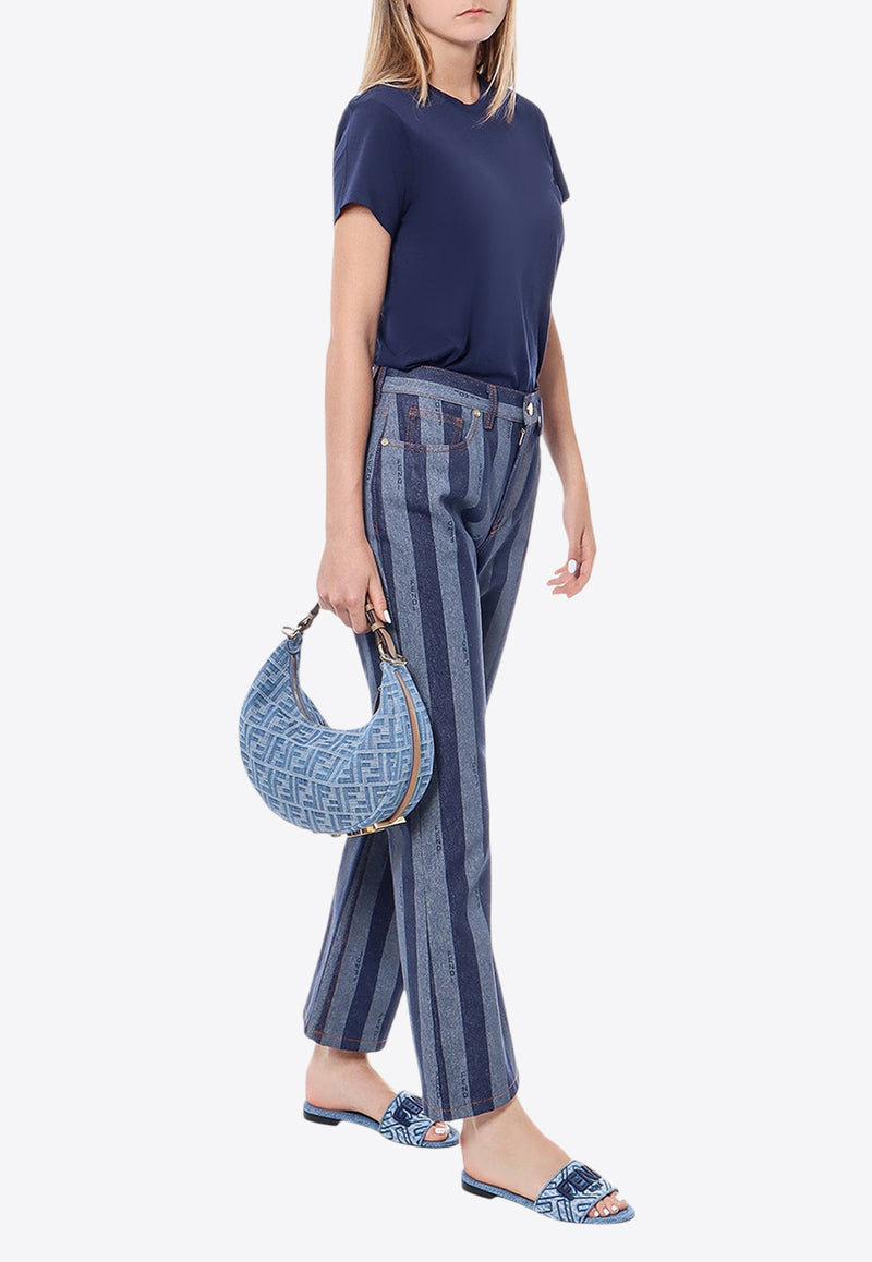 Fendi Logo Patch Striped Flared Jeans Blue FLP837AS8J_F0QB0_Blue_29853187