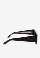 Gucci Logo Rectangular Sunglasses Gray 819799J0740_1012_Black_29852956