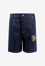 Off-White 90's Logo Denim Shorts Blue OMYC021S24DEN002_4522_Blue_29846573