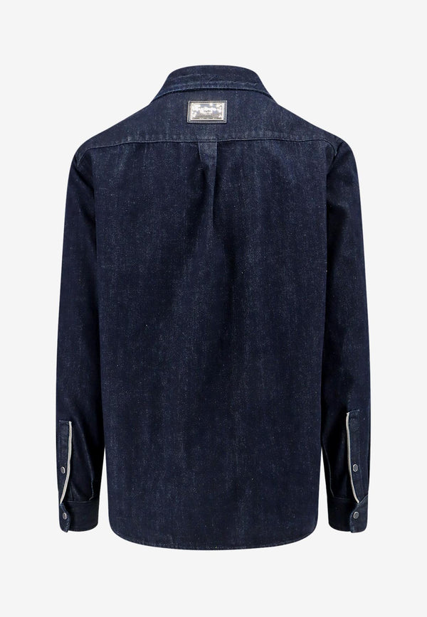 Dolce & Gabbana Western-Style Denim Shirt Blue G5LN3DG8KF1_S9001_Blue_29847110
