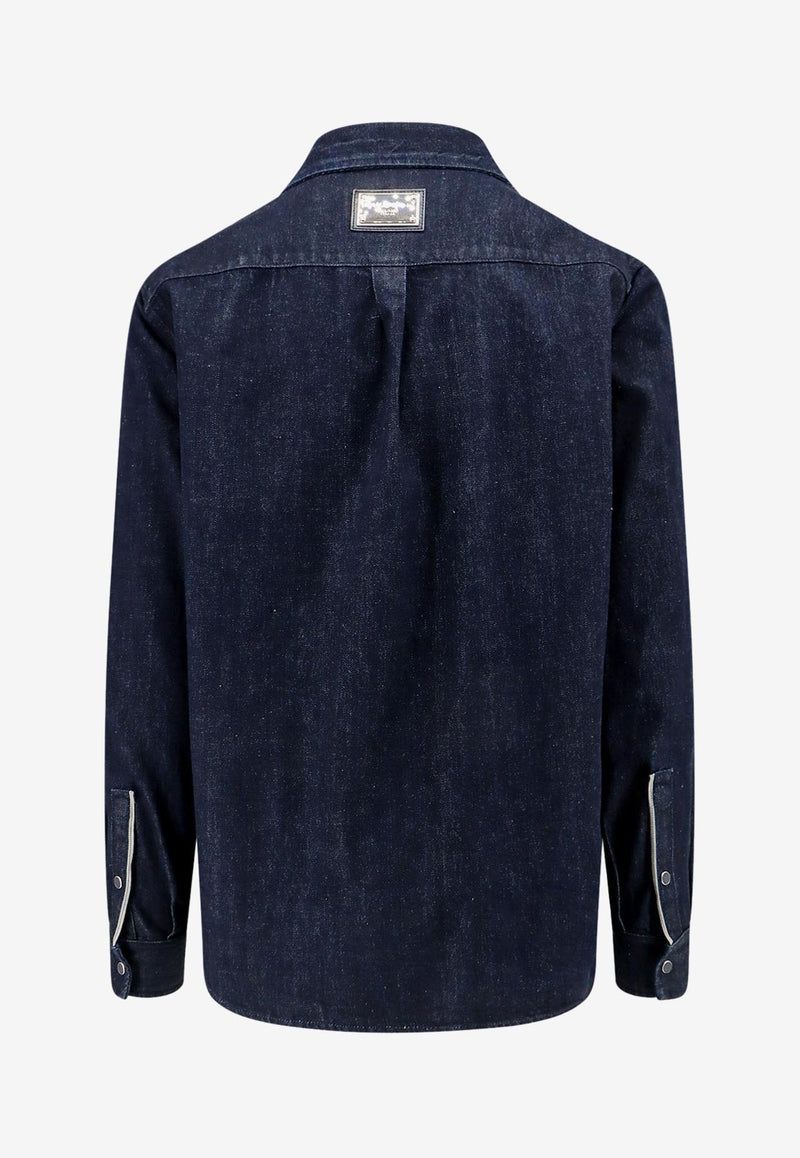 Dolce & Gabbana Western-Style Denim Shirt Blue G5LN3DG8KF1_S9001_Blue_29847110