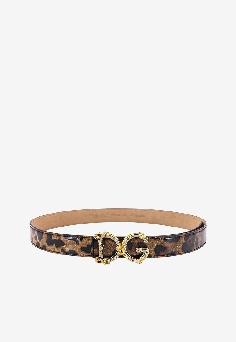 Dolce & Gabbana DG Girls Leopard Print Belt Brown BE1348AM568_HA93M_Brown_29846352
