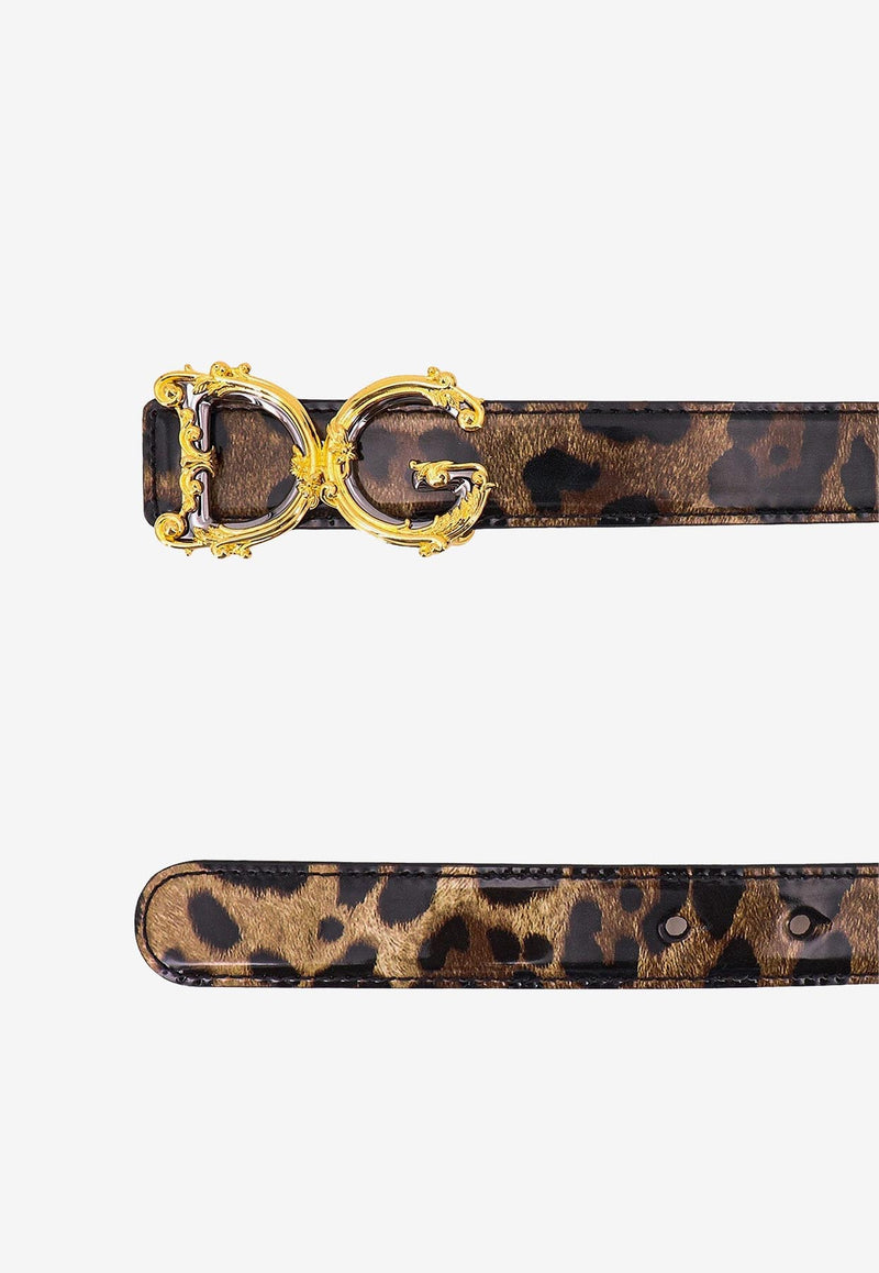 Dolce & Gabbana DG Girls Leopard Print Belt Brown BE1348AM568_HA93M_Brown_29846352
