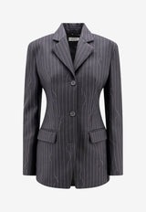 Off-White Striped Single-Breasted Blazer Gray OWEF123S24FAB003_0707_Grey_29848298