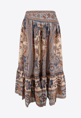 Zimmermann Ascension Floral Print Tiered Midi Skirt Multicolor 3479SSS253BLCMINFLO_Blue/Cream Indienne Floral_29841448