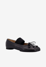 MM6 Maison Margiela Leather Ballet Flats with Bow Black S59WZ0099P3628T8013_Black_29843385