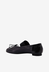 MM6 Maison Margiela Leather Ballet Flats with Bow Black S59WZ0099P3628T8013_Black_29843385