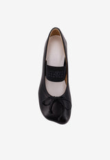 MM6 Maison Margiela Leather Ballet Flats with Bow Black S59WZ0099P3628T8013_Black_29843385