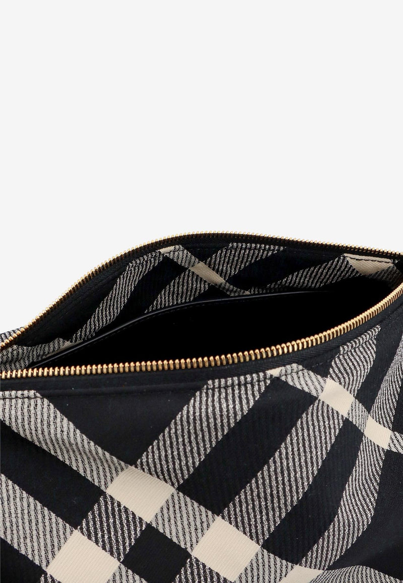 Burberry Shield Checked Shoulder Bag Black 8087625_A1003_Black_29848036