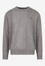 Polo Ralph Lauren Logo-Embroidered Crewneck Sweater 710876714_007_Grey_29848471