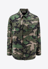 Valentino Camouflage Print Buttoned Jacket Green 5V3CIA07AA5_WUH_Green_29847162