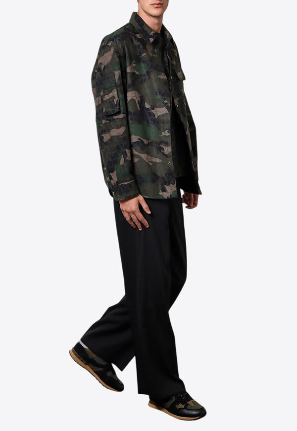 Valentino Camouflage Print Buttoned Jacket Green 5V3CIA07AA5_WUH_Green_29847162
