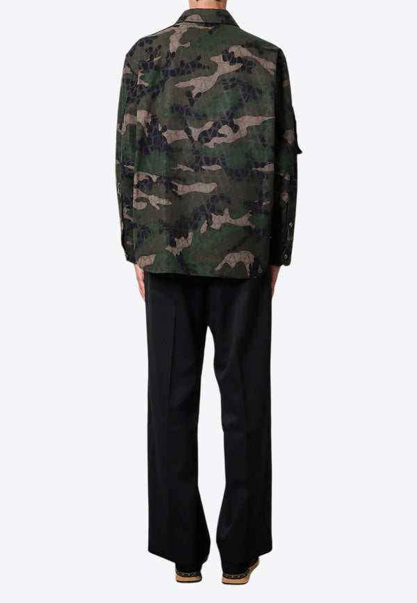 Valentino Camouflage Print Buttoned Jacket Green 5V3CIA07AA5_WUH_Green_29847162
