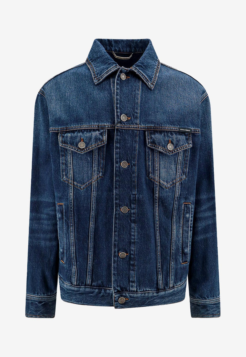 Dolce & Gabbana Logo Plaque Denim Jacket Blue G9NL5DG8KE5_S9001_Blue_29841948