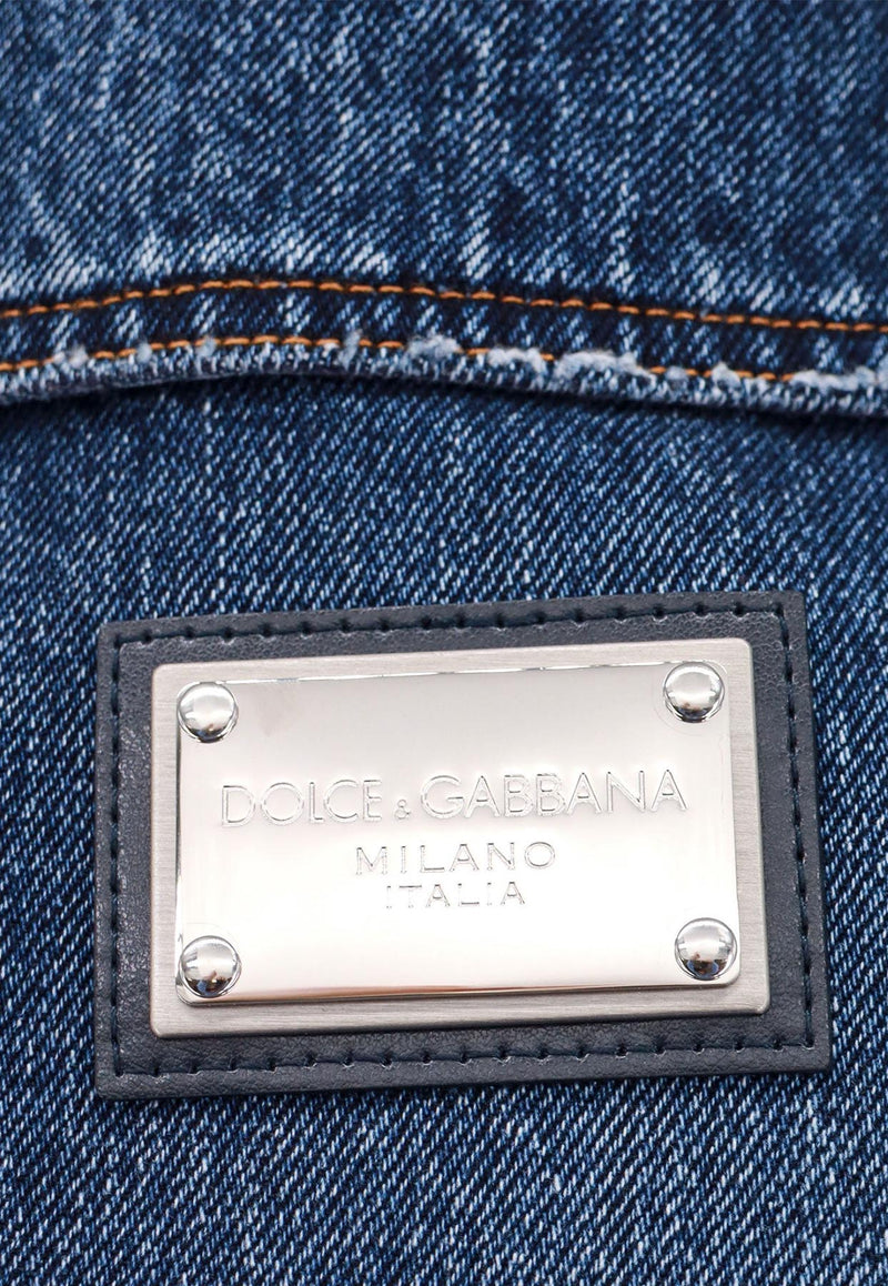 Dolce & Gabbana Logo Plaque Denim Jacket Blue G9NL5DG8KE5_S9001_Blue_29841948