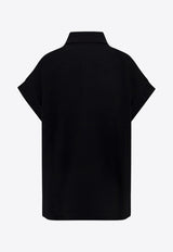 Saint Laurent Cap-Sleeved Polo T-shirt with Embroidered-Logo 824091Y37HC_1000_Black_30549861