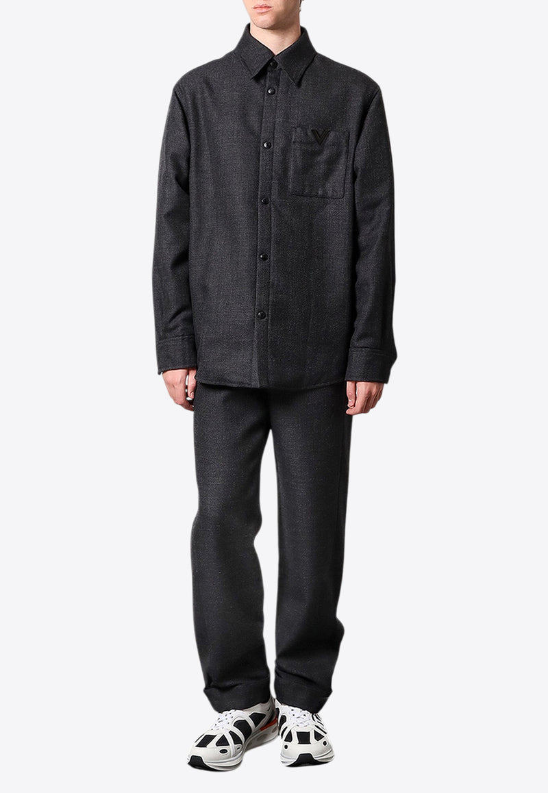 Valentino Metal V Long-Sleeved Shirt Gray 5V3CIO068JB_372_Grey_29845221