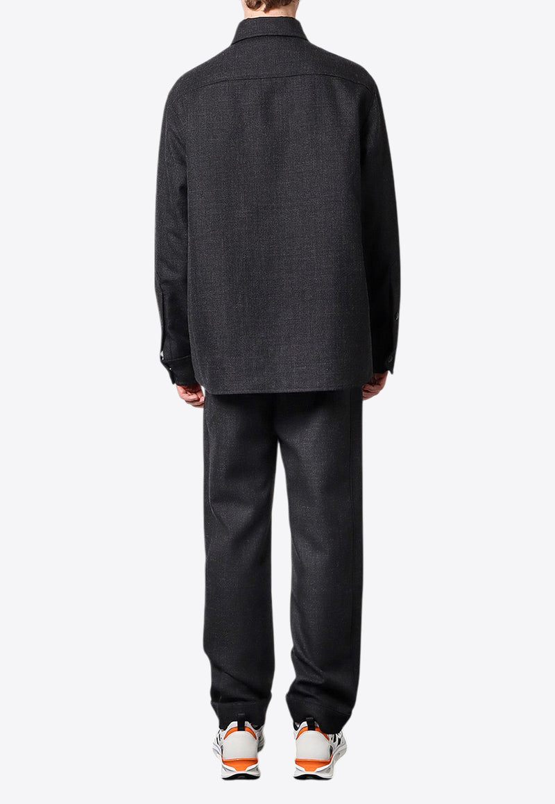 Valentino Metal V Long-Sleeved Shirt Gray 5V3CIO068JB_372_Grey_29845221