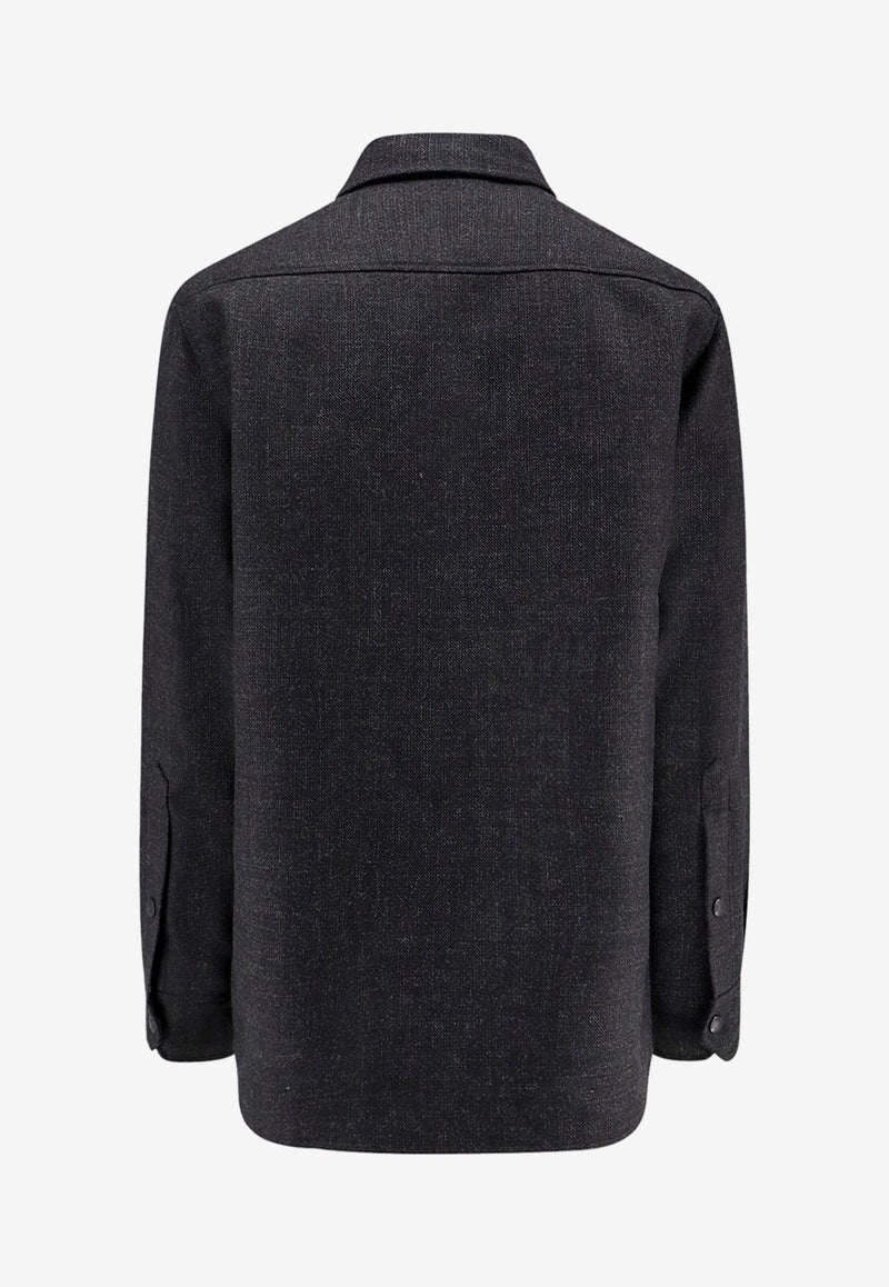 Valentino Metal V Long-Sleeved Shirt Gray 5V3CIO068JB_372_Grey_29845221