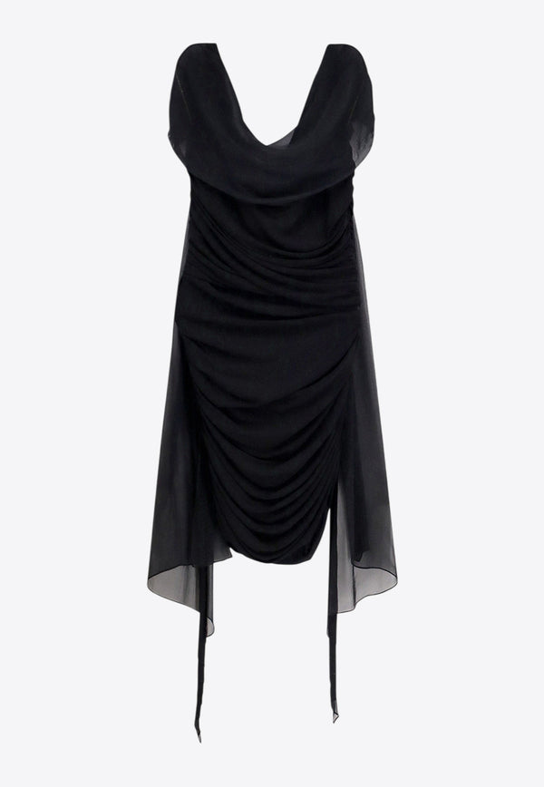 Givenchy Off-Shoulder Ruched Mini Dress Black BW21YN30YK_001_Black_29843756