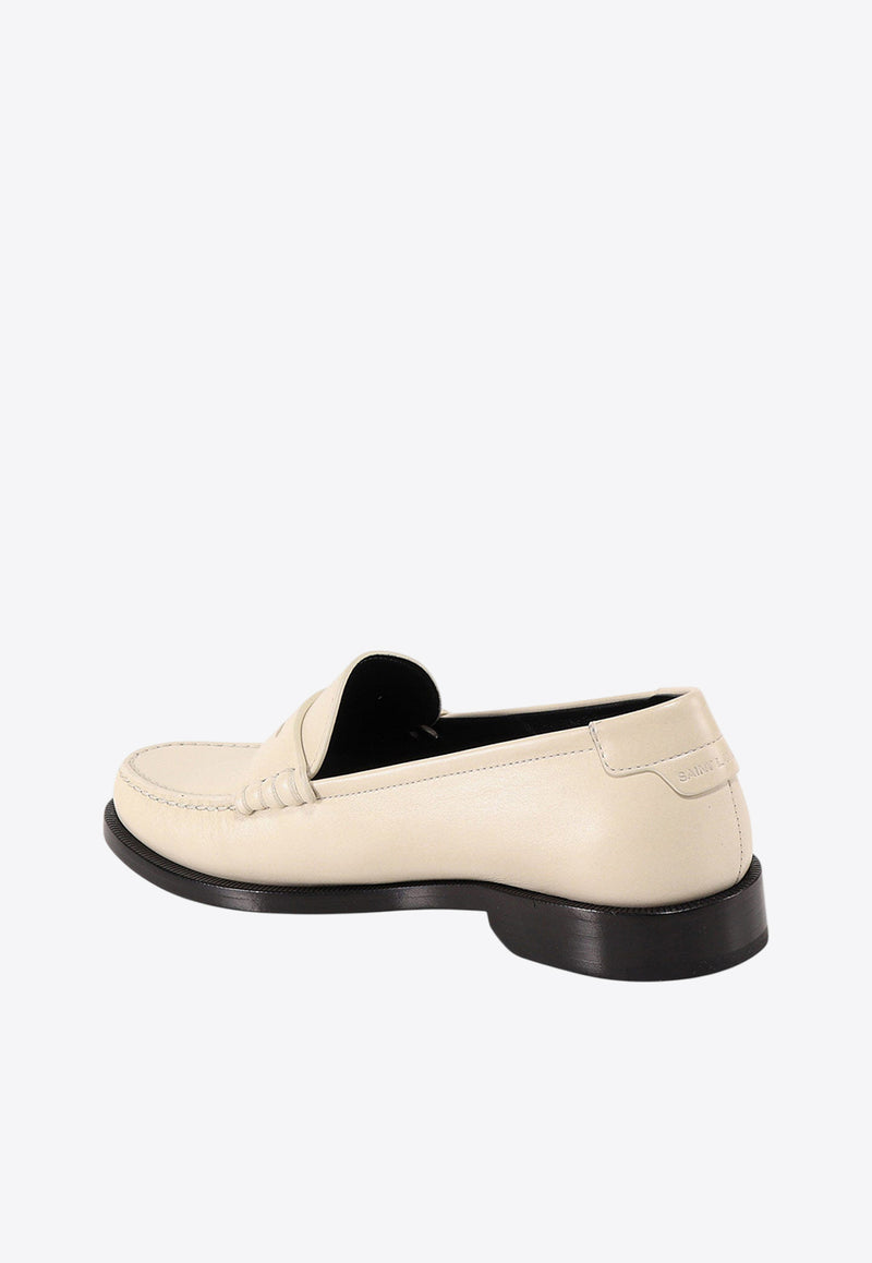 Saint Laurent Cassandre Plaque Penny Loafers Pearl 67023218RTT_1906_Beige_29853557