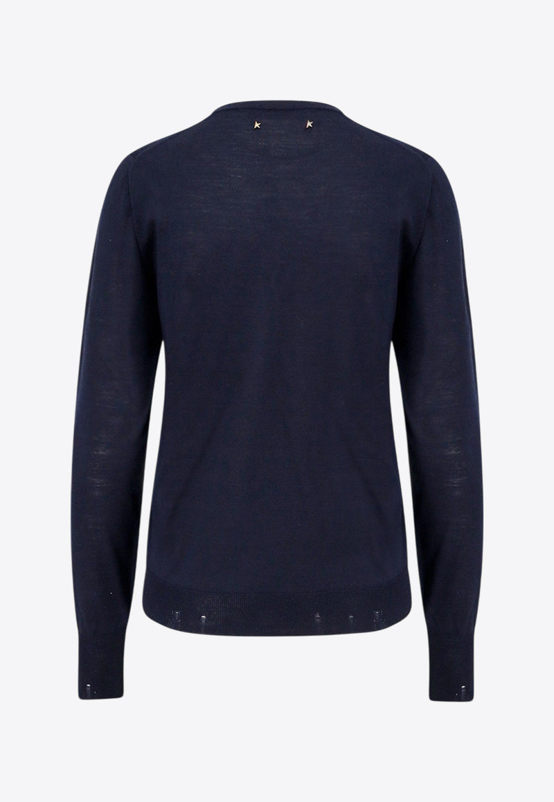 Golden Goose DB Vintage Wool Sweater Blue GWP00952P000665_50501_Blue_29856686