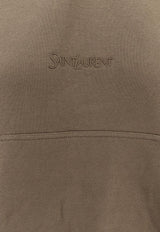 Saint Laurent Logo Embroidered Drawstring Hoodie Green 823602Y36SW_1301_Green_29850566