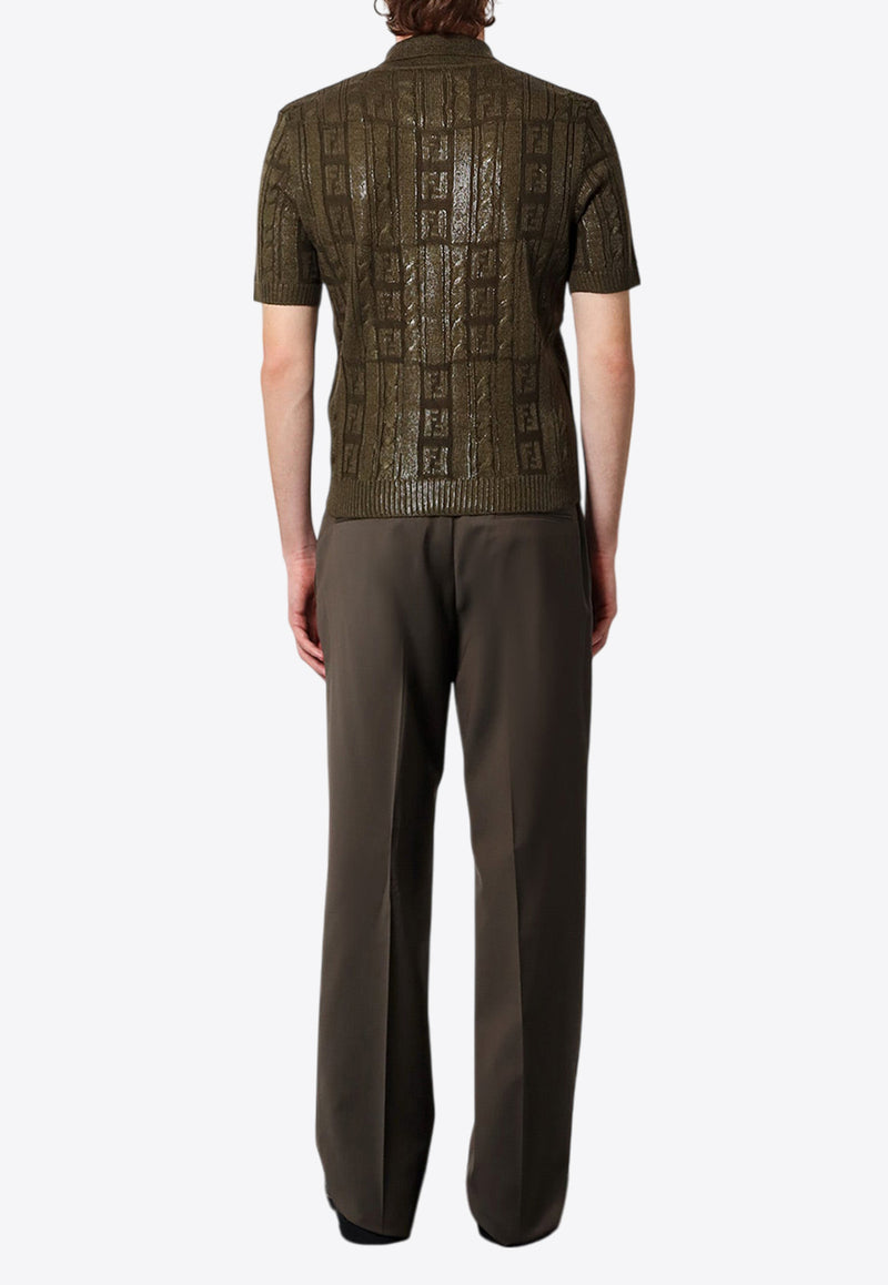 Fendi Monogram Knit Polo T-shirt Green FZC162ASGO_F0GZ4_Green_29853863