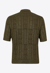 Fendi Monogram Knit Polo T-shirt Green FZC162ASGO_F0GZ4_Green_29853863