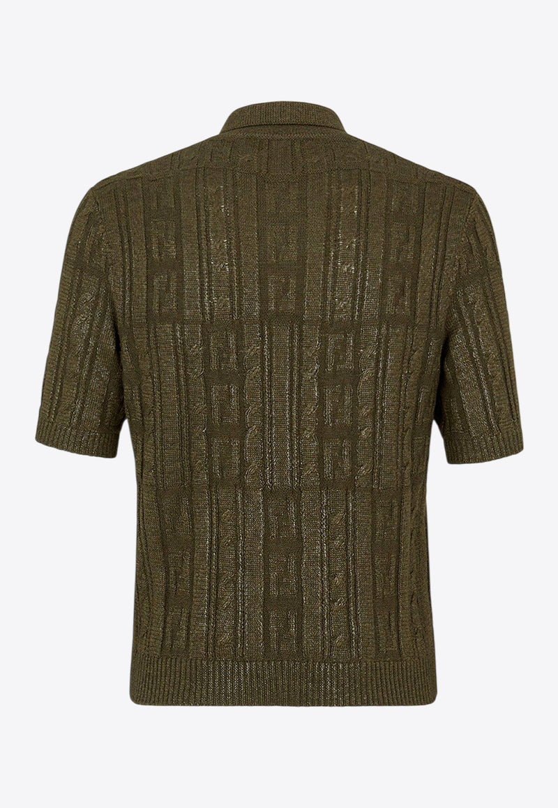Fendi Monogram Knit Polo T-shirt Green FZC162ASGO_F0GZ4_Green_29853863