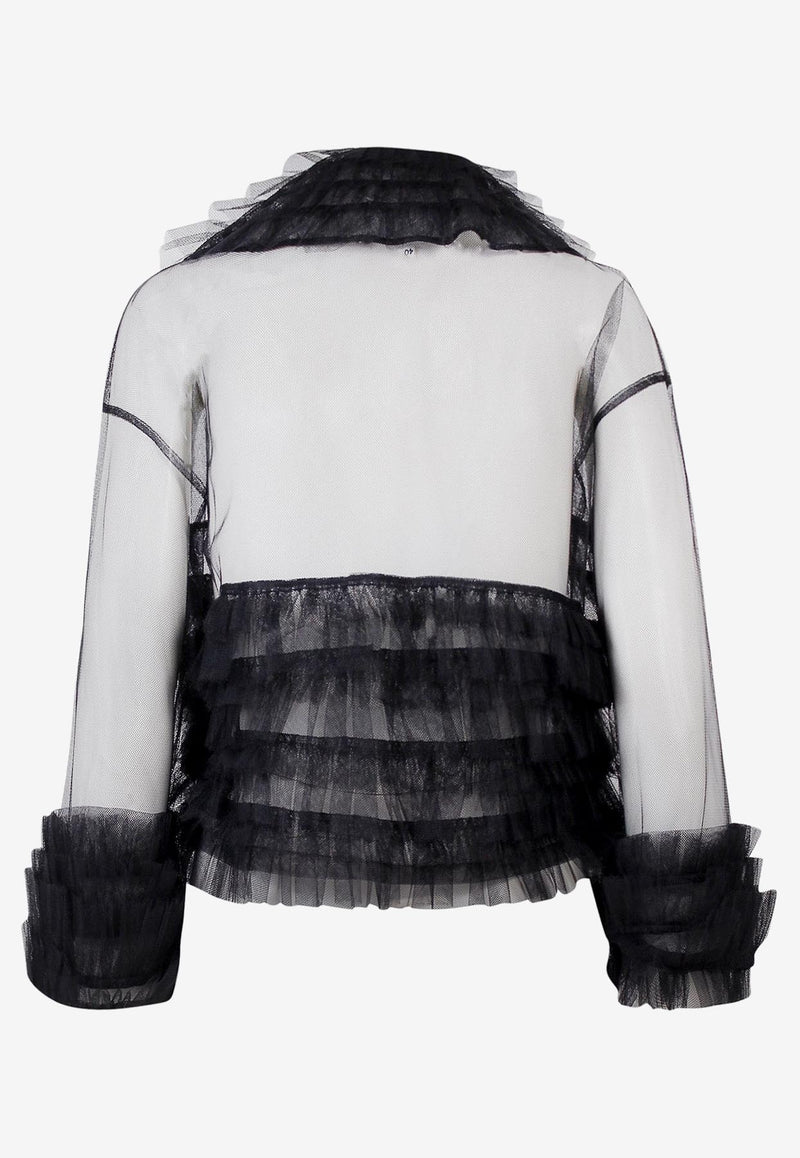 Maison Margiela Sheer Zip-Up Ruffled Jacket Black S31AM0312S54505_900_Black_29848893