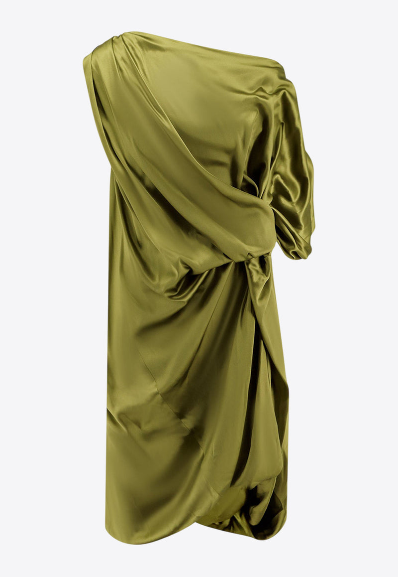 Dries Van Noten Dalant One-Shoulder Mini Dress Green 2510110531032_607_Green_29846107