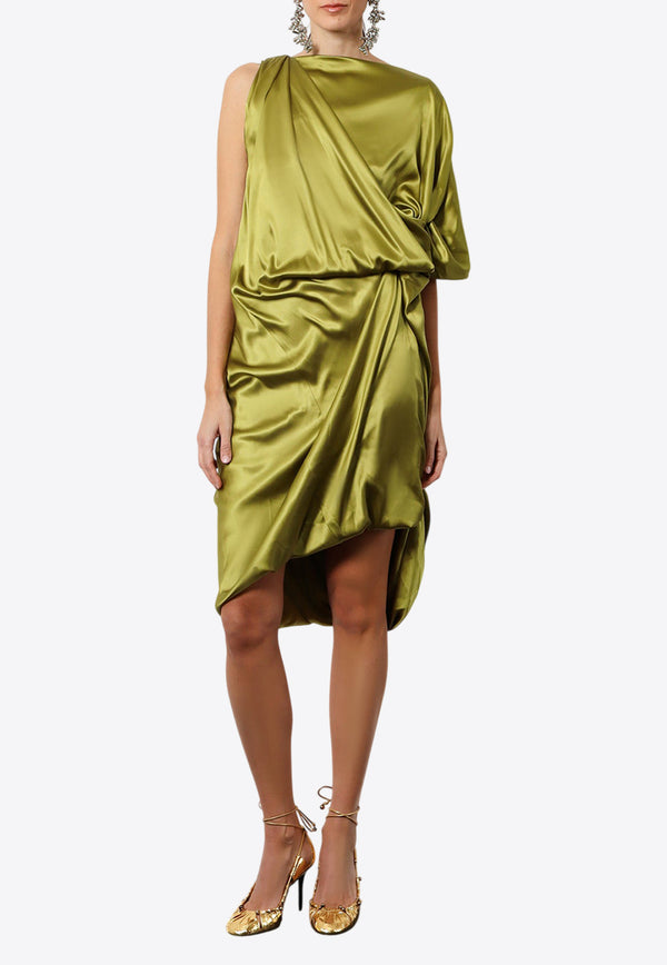 Dries Van Noten Dalant One-Shoulder Mini Dress Green 2510110531032_607_Green_29846107