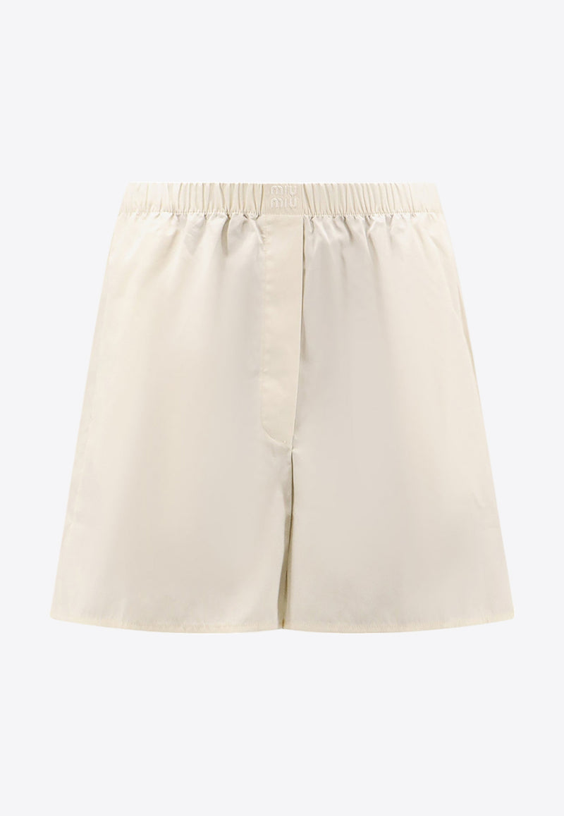 Miu Miu Logo Embroidered Shorts Beige SP9429SOOO10RG_F0304_Beige_29850867